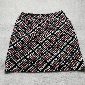 J Jill Skirt Adult Small Red Black Wearever Collection Pencil Skirt Smooth Fit